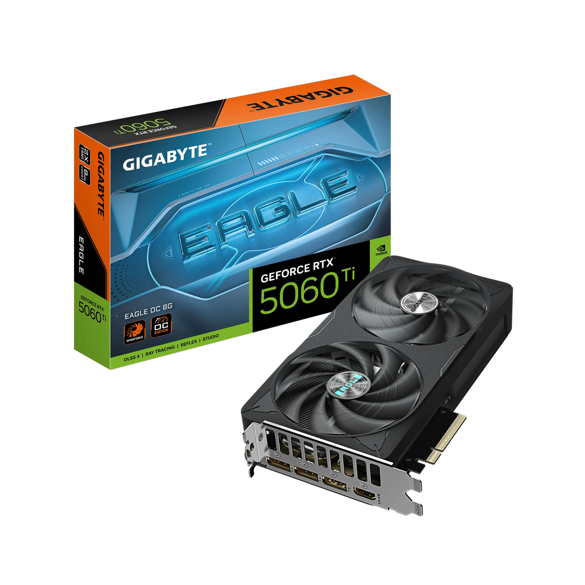 GIGABYTE nVidia GeForce RTX 5060Ti EAGLE OC 8GB - 8GB GDDR7; 128-Bit Memory Bus; 1x HDMI; 3x DisplayPort .