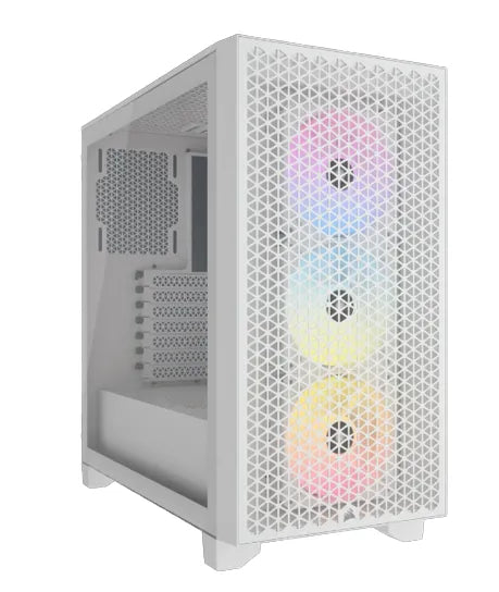 3000D RGB AIRFLOW White Mid-Tower PC Case; 2x 3.5'' | 2x 2.5'' Drive Bays; Up to 360mm Radiator compatible; 3x 120mm fan incl