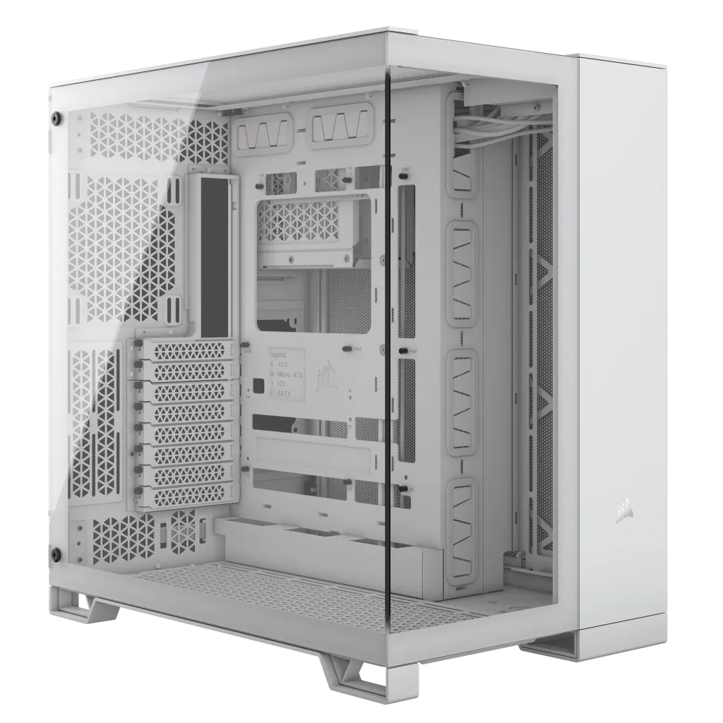 Corsair 6500X, Midi Tower, PC, White, ATX, Plastic, Steel, Tempered glass, 19 cm