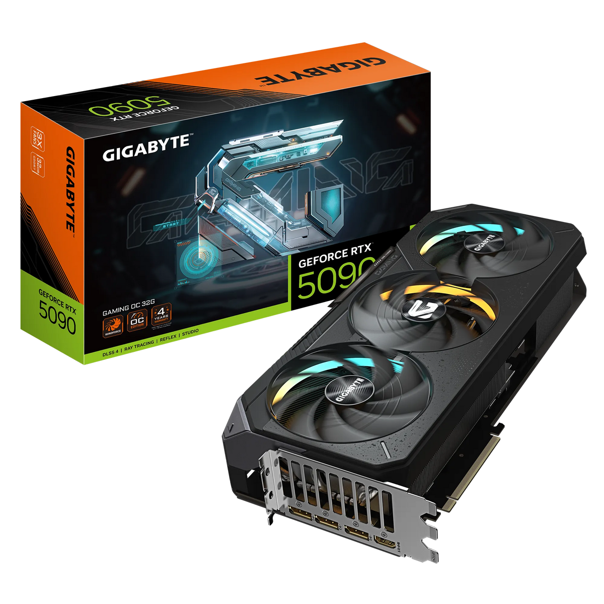 GIGABYTE nVidia GeForce RTX 5090 GAMING OC - 32GB GDDR7; 512-Bit Memory Bus; 1x HDMI; 3x DisplayPort; Min 1000W PSU. .