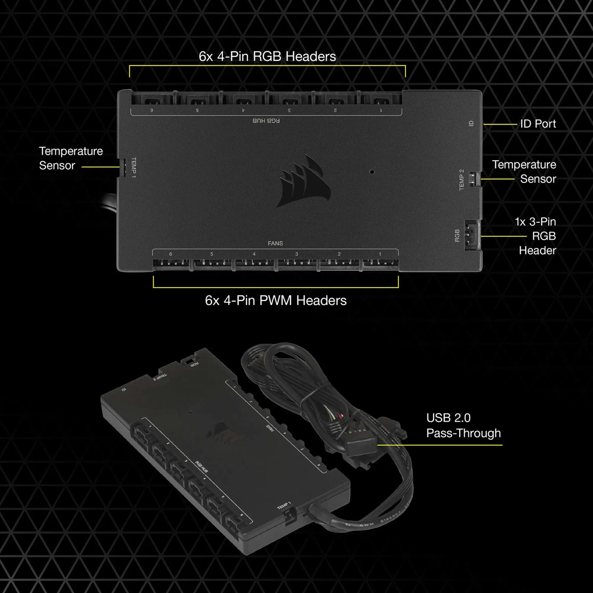 Corsair iCUE Commander CORE XT - Digital Fan Speed and RGB Lighting Controller. 6x Fan; 6x RGB