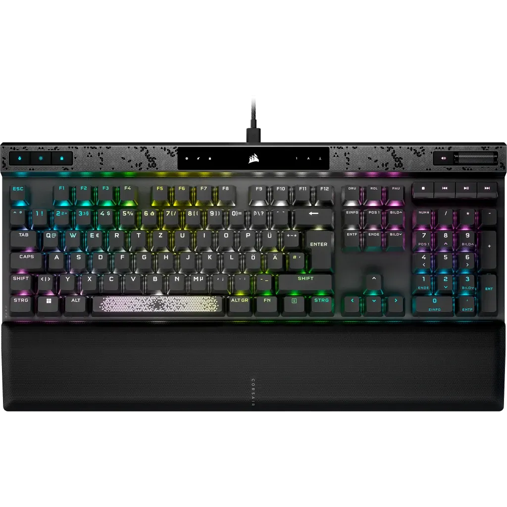 Corsair K70 MAX, Full-size (100%), Wired, USB, RGB LED, Black
