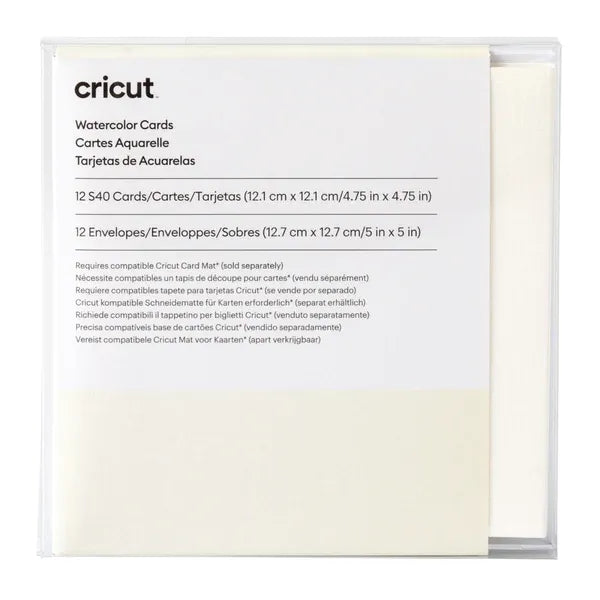 2009986 - Cricut Watercolor Cards White 12pk S40 Cards in Ivory 12.1x12.1cm