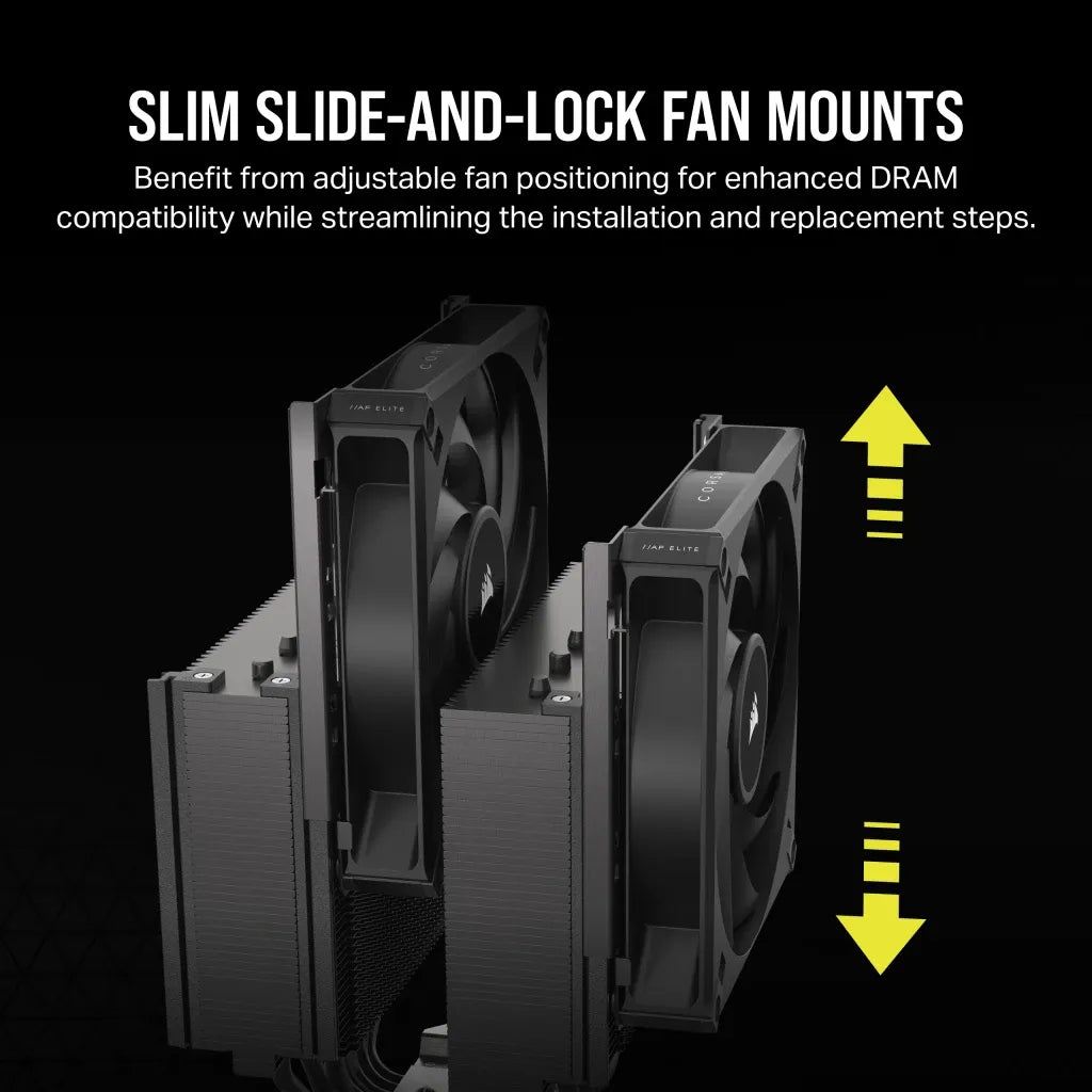Corsair AF ELITE A115, Air cooler, 14 cm, 400 RPM, 1600 RPM, 33.9 dB, 84.5 cfm
