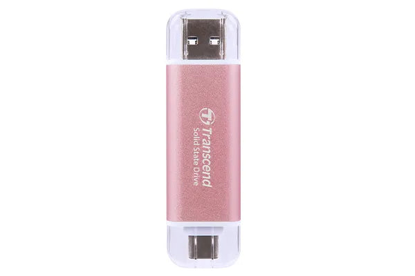 TRANSCEND 1 TB ESD310P USB3.2 TYPE A & C (USB 10Gbps) OTG COMPACT PORTABLE SSD - Read 1050MB/s Write 950 MB/s - Pink
