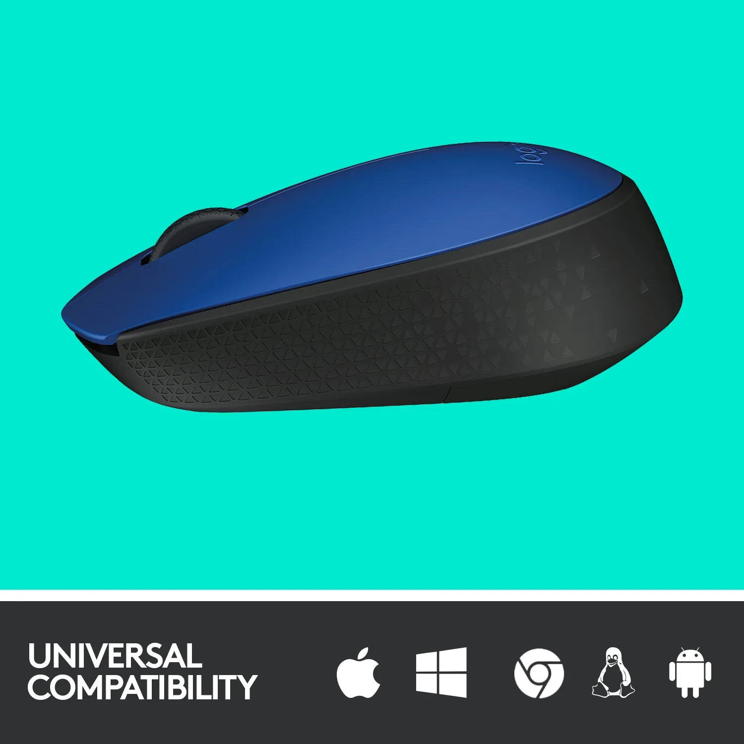Logitech M170 Wireless Mouse, Ambidextrous, Optical, RF Wireless, 1000 DPI, Blue