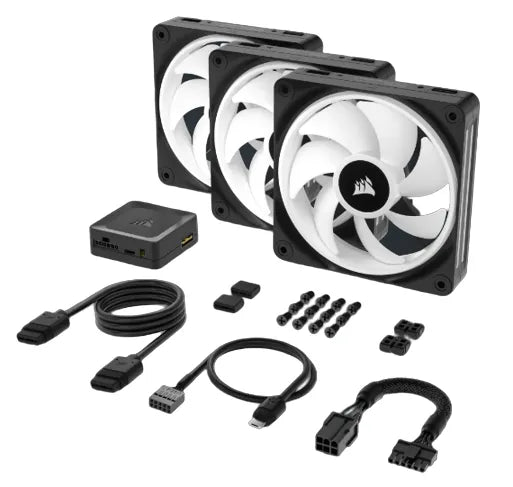 Corsair Air CO-9051002-WW, Fan, 12 cm, 480 RPM, 2400 RPM, 63.1 cfm, Black, White