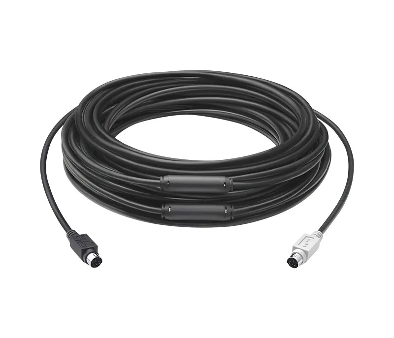 Logitech 939-001490, 15 m, Male/Male, 6-p Mini-DIN, 6-p Mini-DIN, Black, Black
