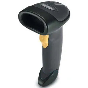 Zebra LS2208 Black with Stand USB Kit: LS2208-SR20007R Scanner; CBA-U01-S07ZAR USB Cable; 20-61019-02R Stand; 1D scanner