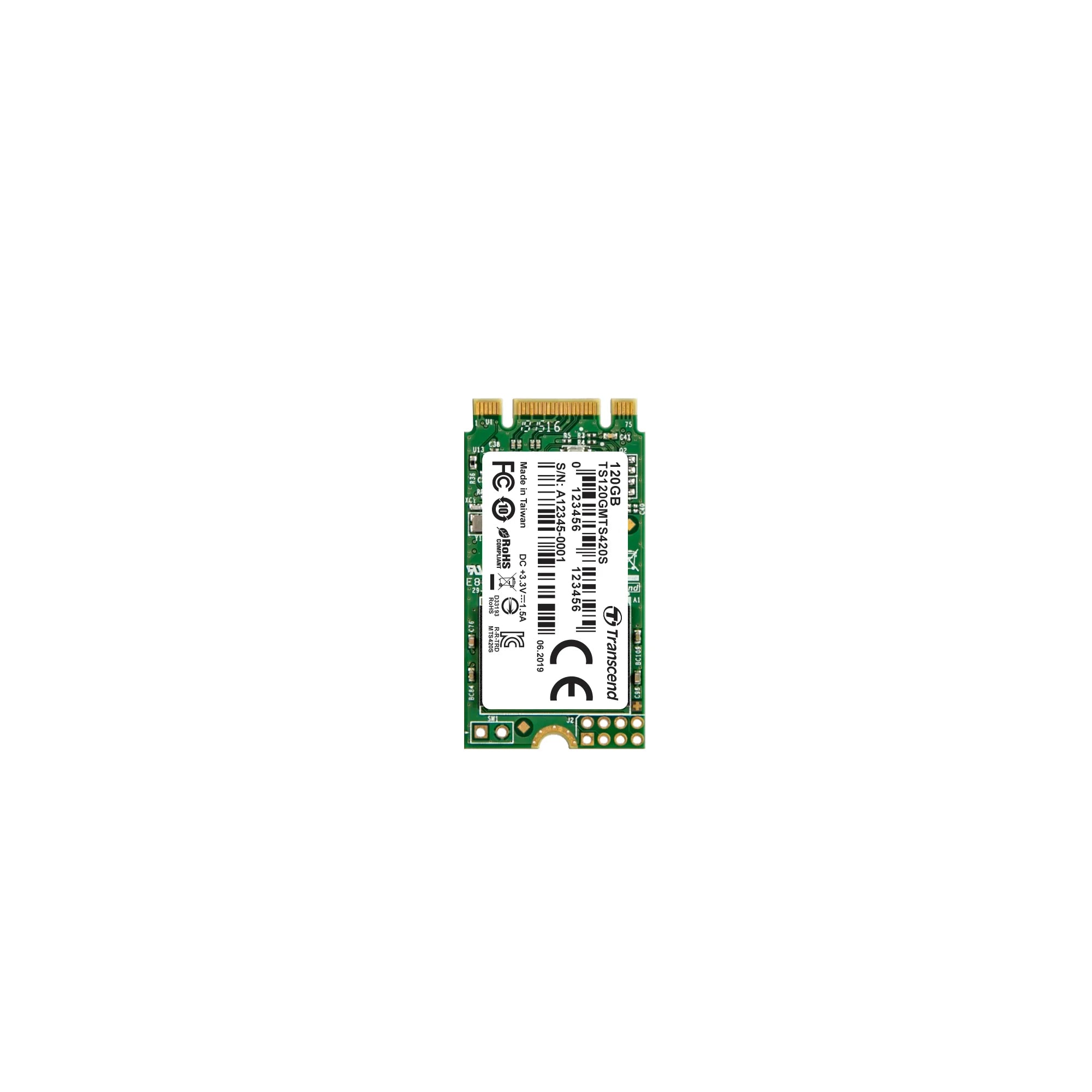 Transcend M.2 SSD 420S 120GB, 120 GB, M.2, 500 MB/s, 6 Gbit/s