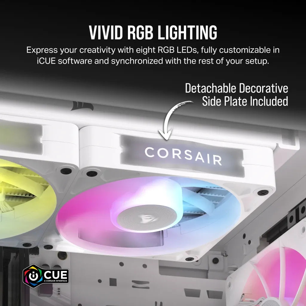 Corsair RX RGB Series; iCUE LINK RX120 RGB White; 120mm Fan; Single Pack