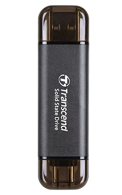 Transcend ESD310C, 256 GB, USB Type-A to USB Type-C, USB 3.2 Gen 2x2, 1050 MB/s, Black