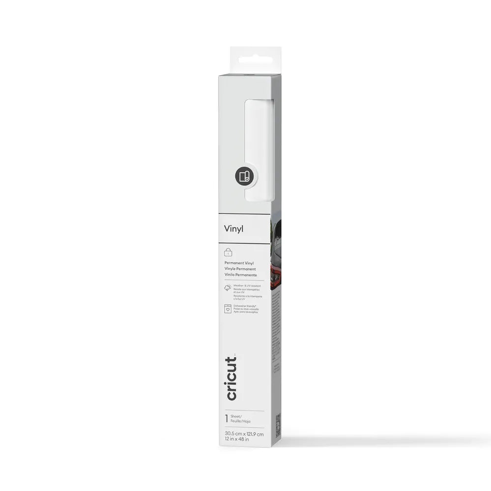 Cricut 2011341, Permanent, White, Vinyl, 1.2 mm, 305 mm, Box