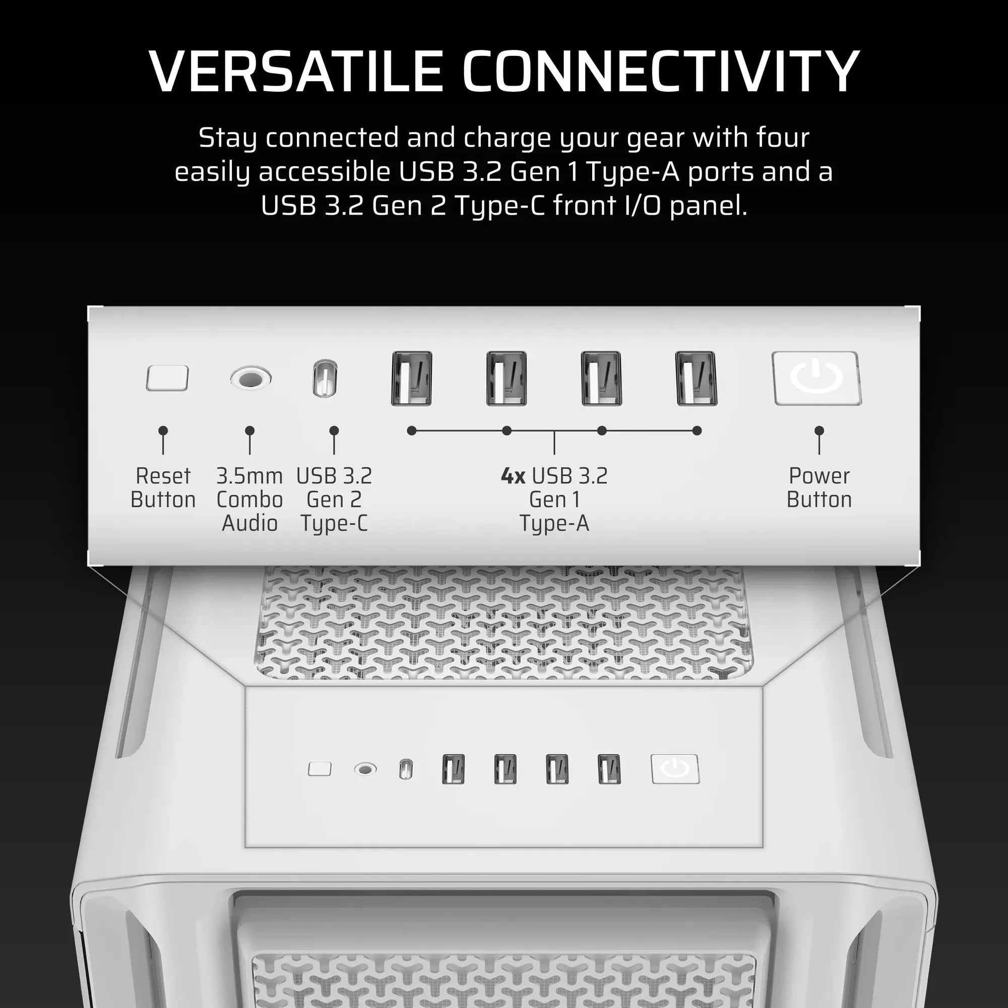 Corsair 5000T, Midi Tower, PC, White, ATX, EATX, micro ATX, Mini-ITX, Plastic, Steel, Tempered glass, Gaming
