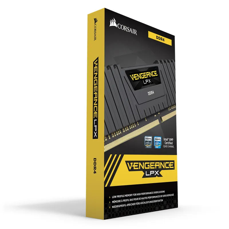 Corsair VENGEANCE® LPX 16GB (1 x 16GB) DDR4 DRAM 3000MHz C16 Memory Kit; 16-20-20-38; 1.2V; Black