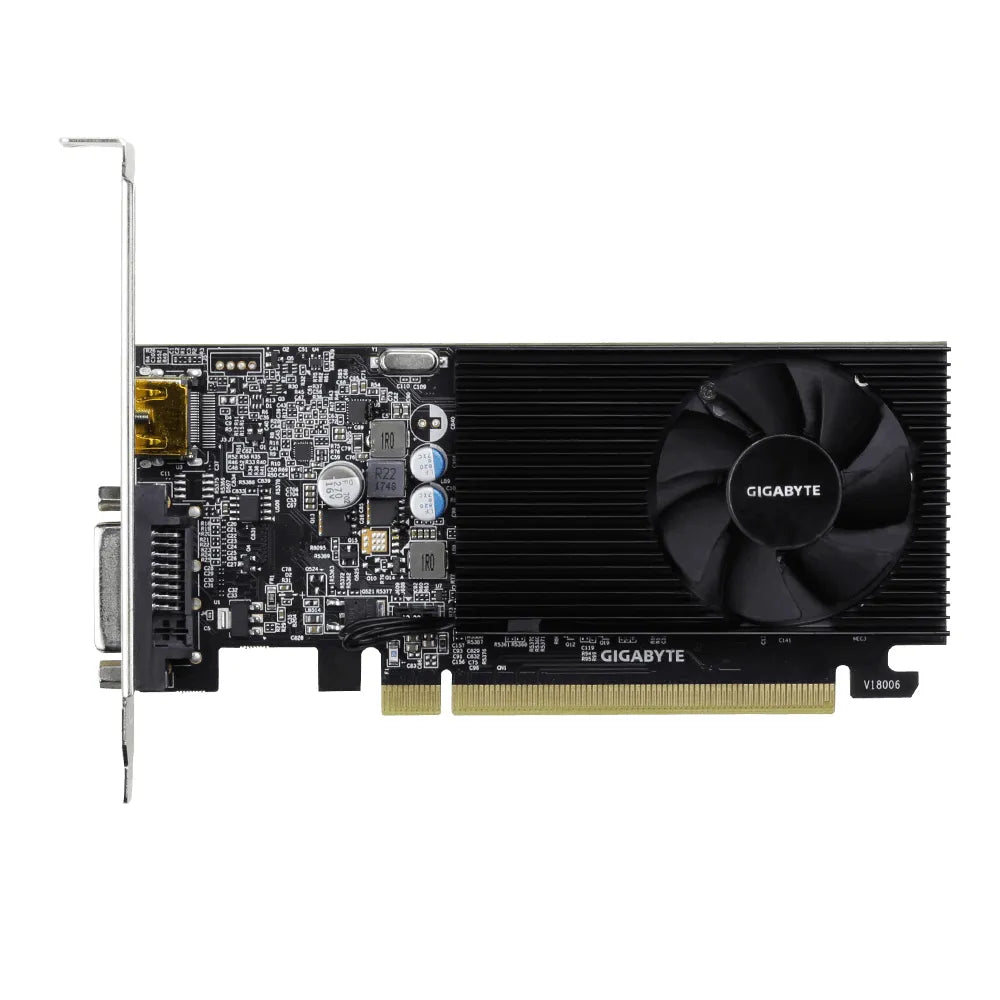 GIGABYTE nVidia GeForce GT 1030 - 2GB GDDR4; 64-Bit Memory Bus; PCI Express 2.0; 1x Dual-Link DVI-D; 1x HDMI; Low Profile