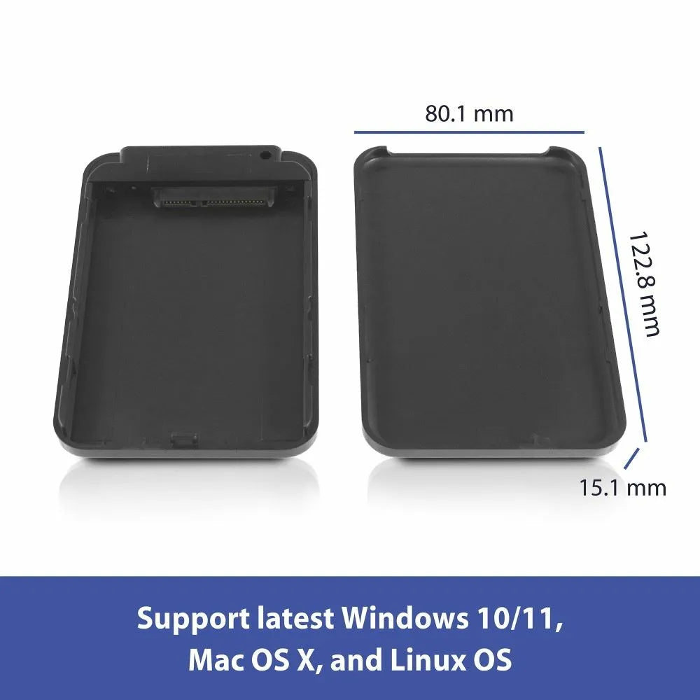 Vantec NST-258S3-BK, HDD/SSD enclosure, 2.5", Serial ATA III, USB connectivity, Black