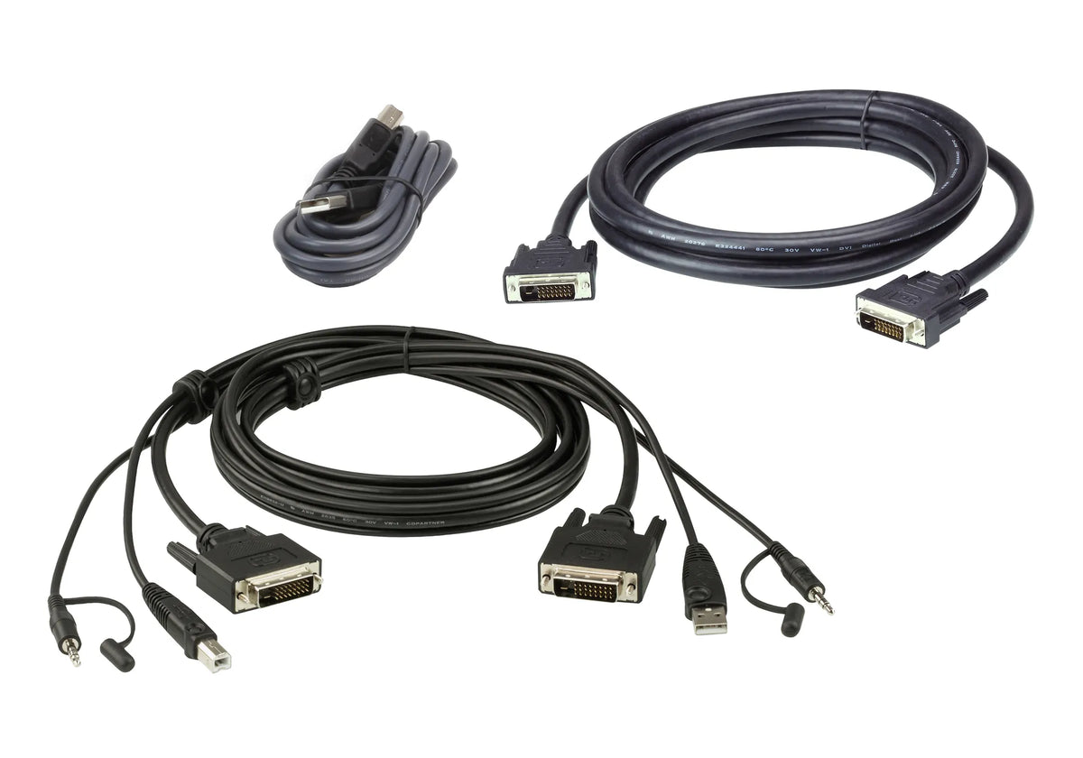 ATEN 1.8M USB DVI-D Dual Link Dual Display Secure KVM Cable Kit