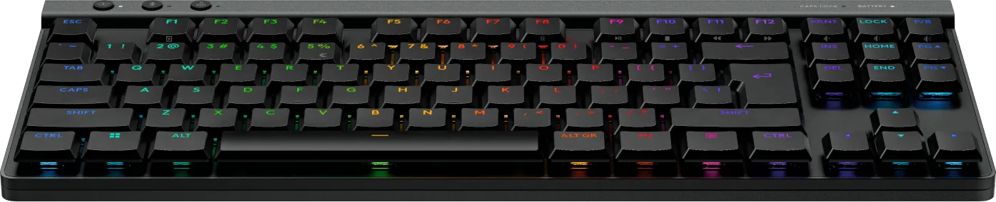 Logitech G 920-012538, Wired & Wireless, USB + RF Wireless + Bluetooth, Mechanical, QWERTY, RGB LED, Black