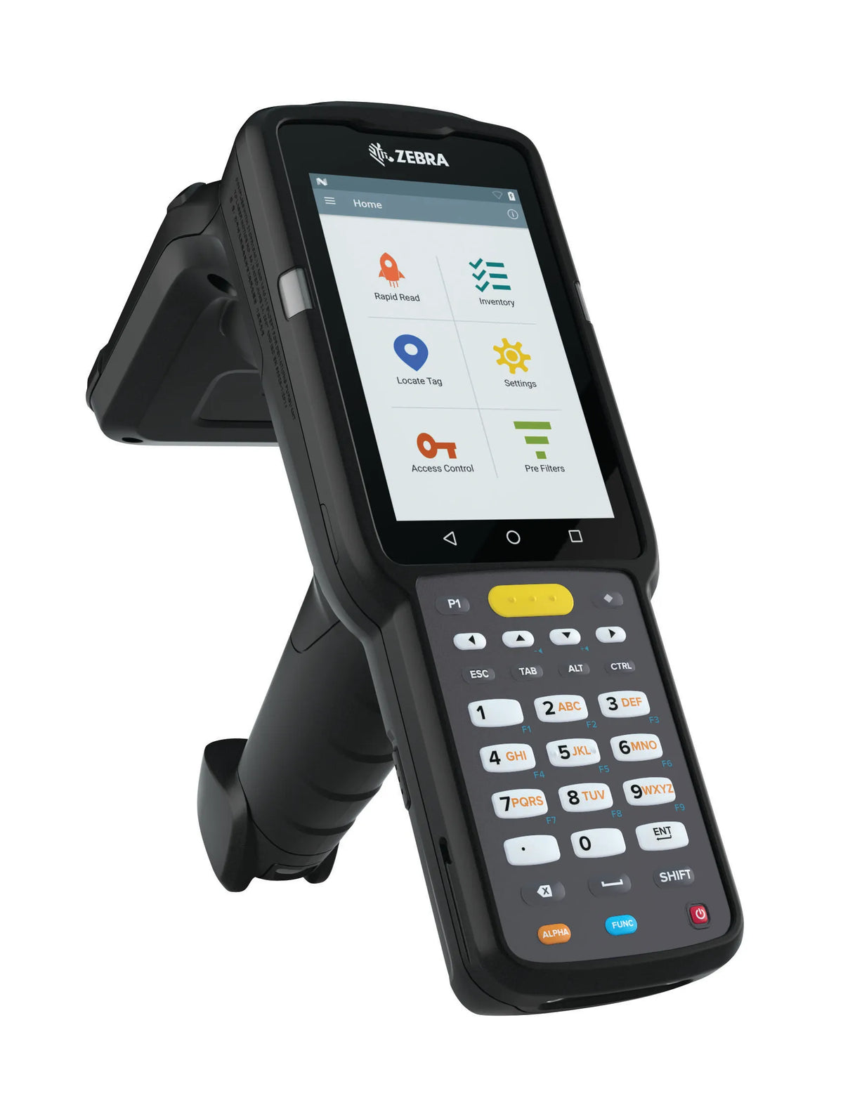 MC3330R UHF RFID GUN; CIRCULAR ANTENNA; 802.11 A/B/G/N/AC; SE4750SR 2D IMAGER W/ LED AIMER; 29 KEY; 2X BATTERY; GMS; 4GB RAM / 3