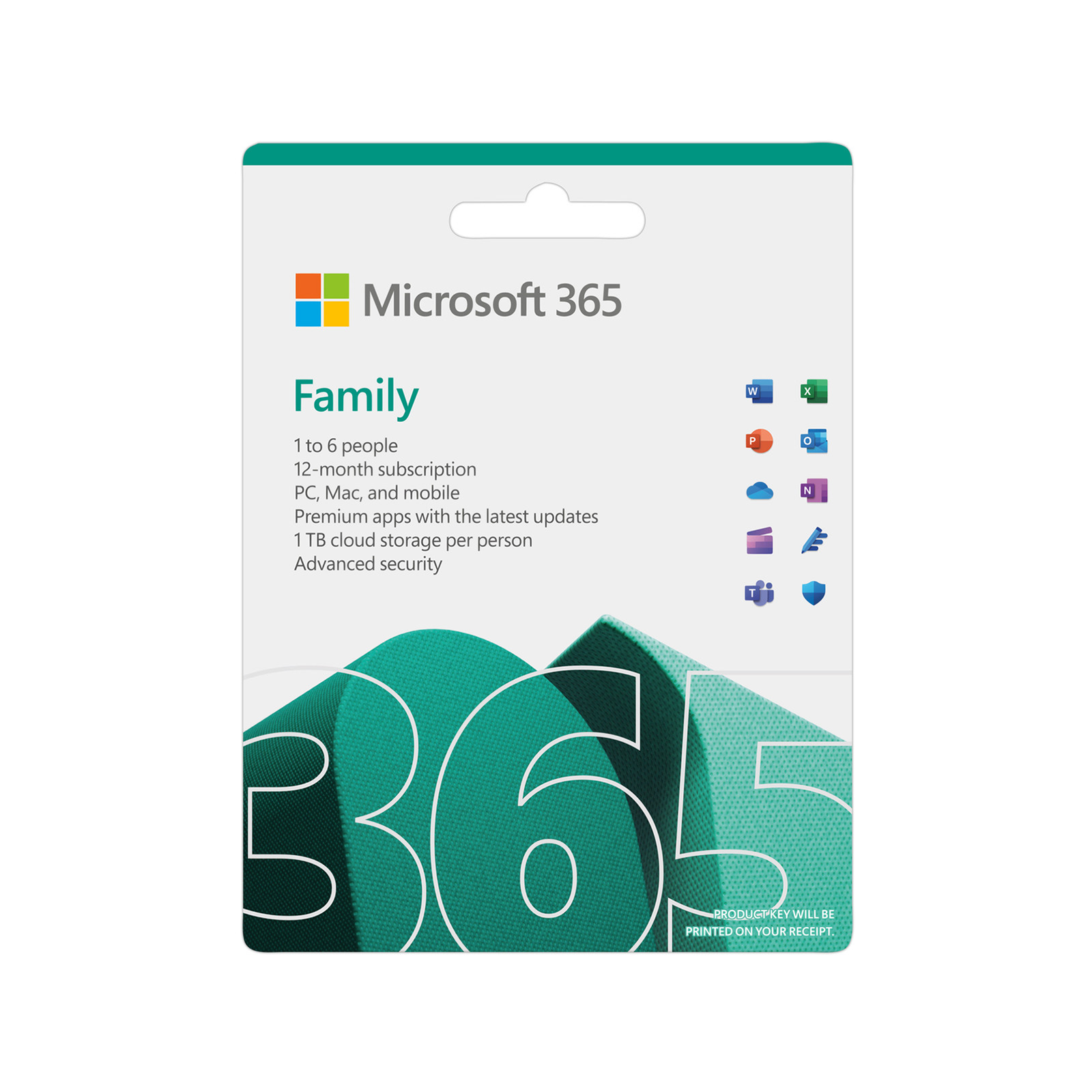 Microsoft 365 Family FPP Medialess 1 Year Subscription