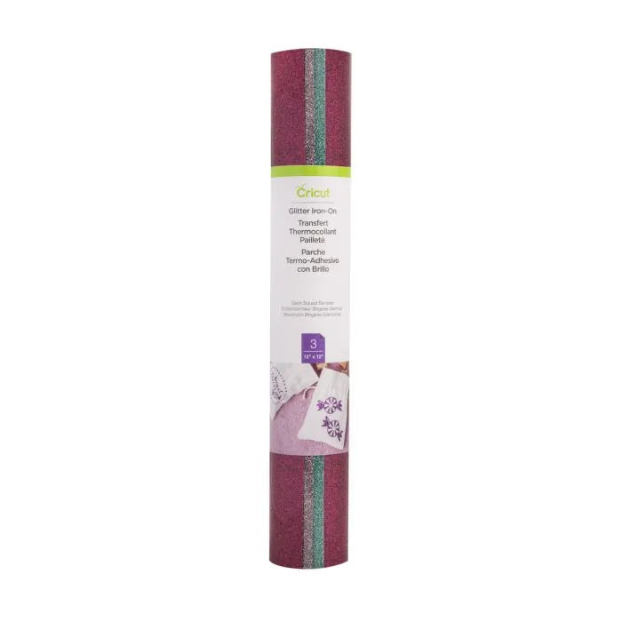 2004501 - Cricut Glitter Iron On Sampler Glam Squad 30x30cm 3 Sheet