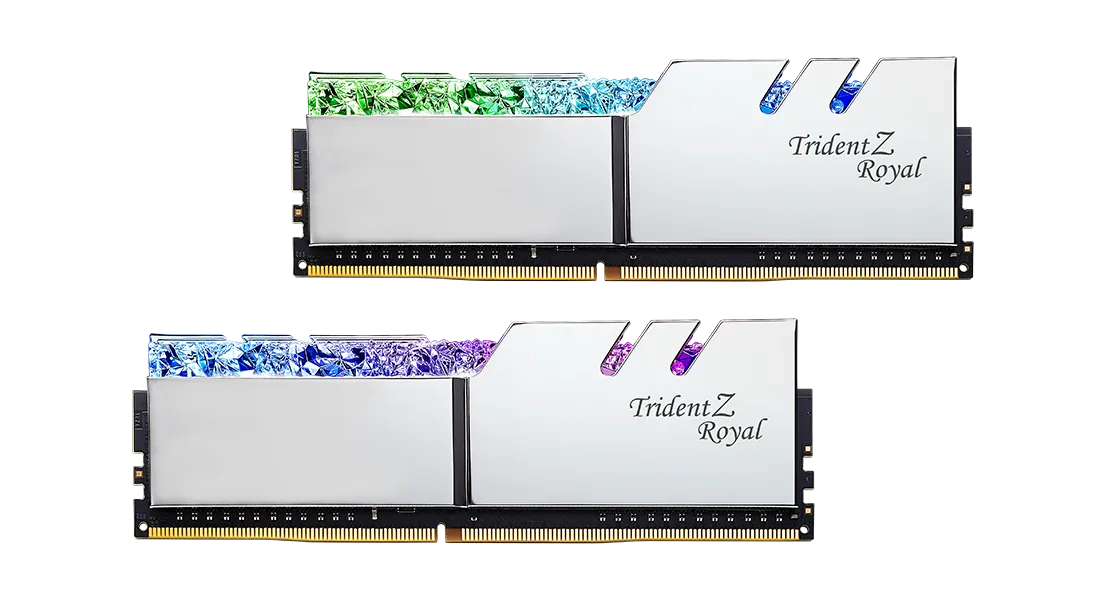 G.Skill Trident Z Royal F4-3600C18D-32GTRS, 32 GB, 2 x 16 GB, DDR4, 3600 MHz, 288-pin DIMM