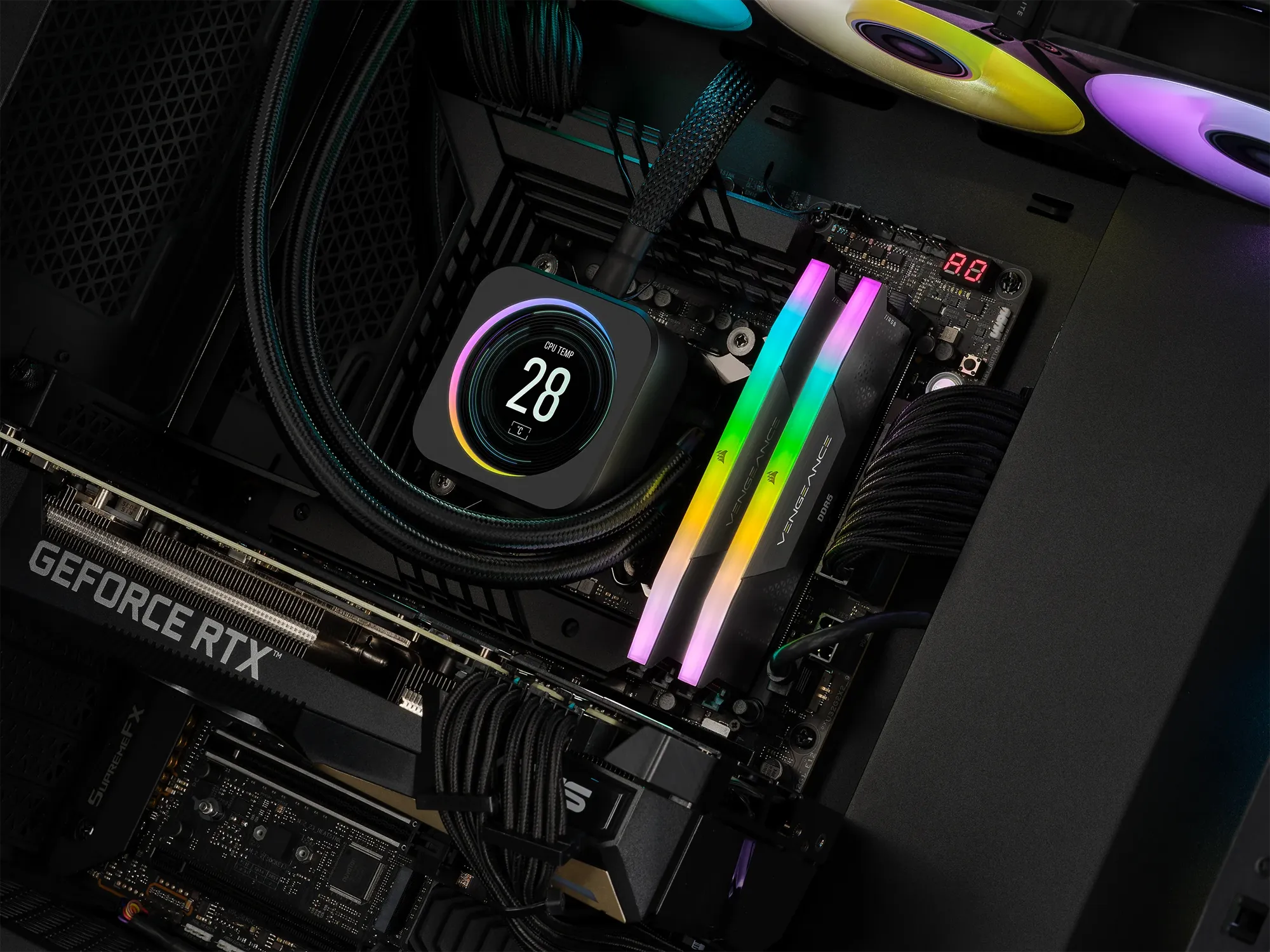 Corsair Vengeance RGB CMH64GX5M2B6000C38, 64 GB, 2 x 32 GB, DDR5, 6000 MHz, 288-pin DIMM