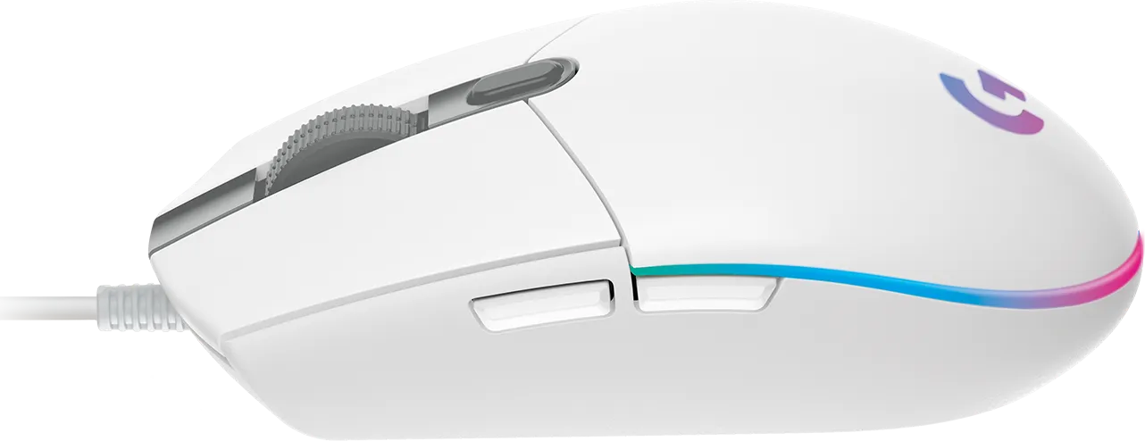 Logitech G G203 LIGHTSYNC Gaming Mouse, USB Type-A, 8000 DPI, 1 ms, White
