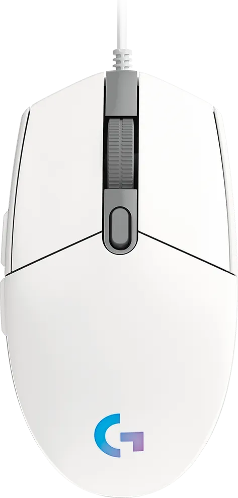 Logitech G G203 LIGHTSYNC Gaming Mouse, USB Type-A, 8000 DPI, 1 ms, White