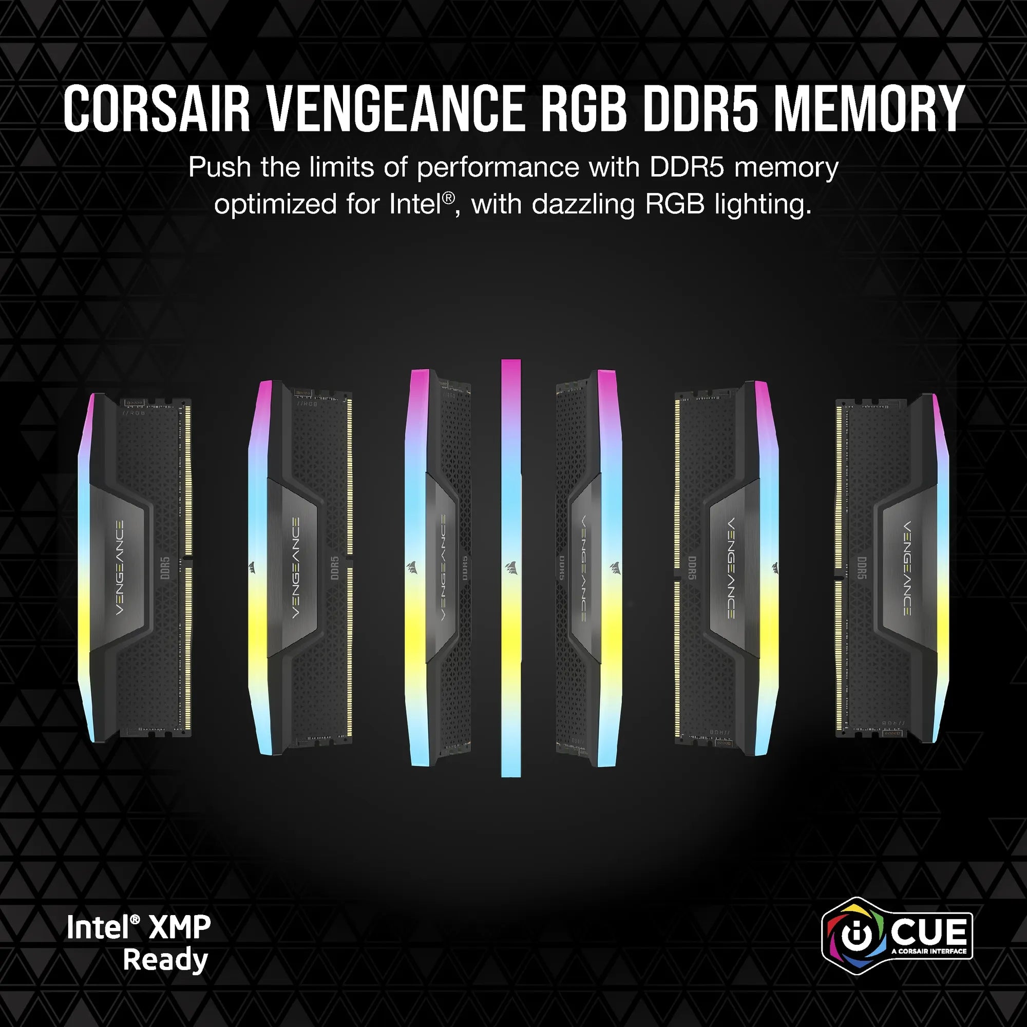 CORSAIR VENGEANCE RGB DDR5 16GB (2 x 8GB) DDR5 5200 CL40-40-40-77 1.25V Intel XMP - BLACK