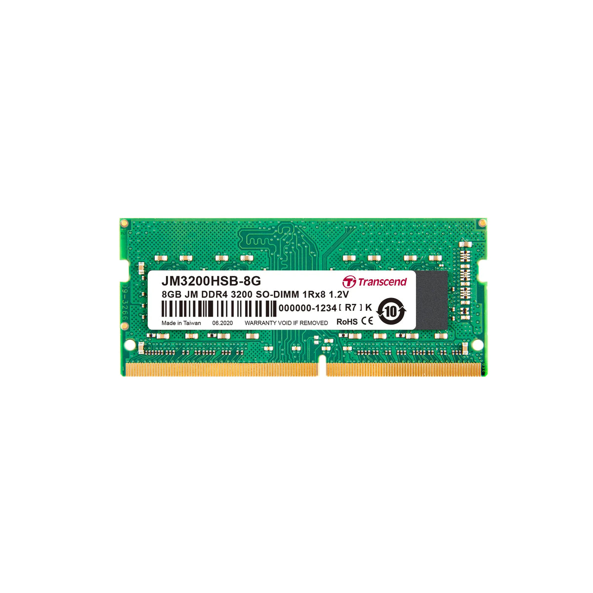 TRANSCEND 8GB DDR4 3200MHZ SO-DIMM 1Rx8 1Gx8 CL22 1.2V