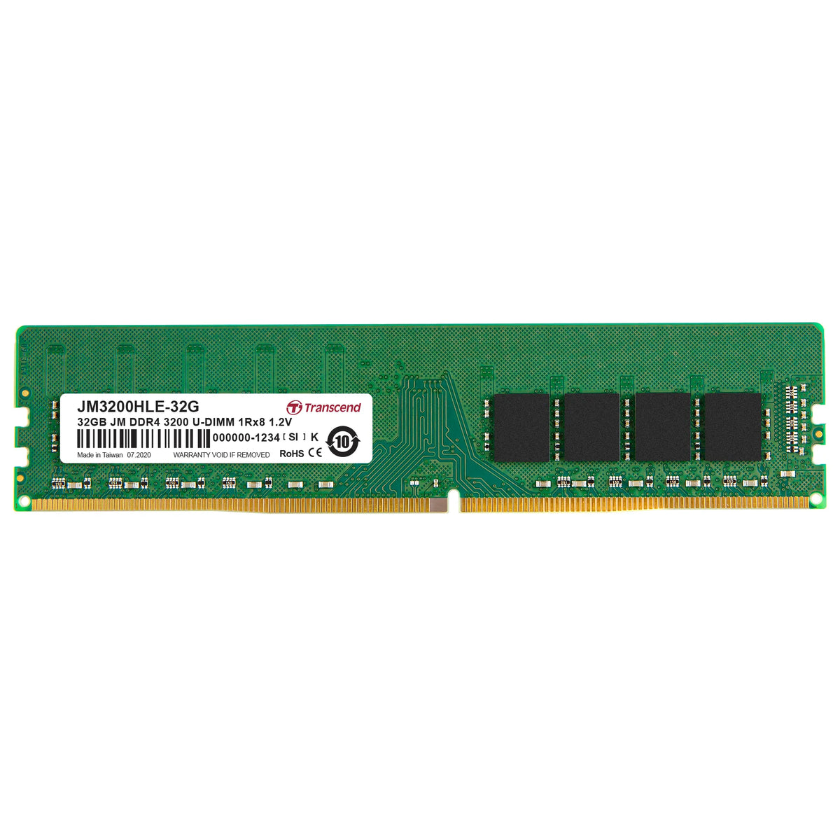 TRANSCEND JET MEMORY 32GB DDR4-3200 DESKTOP U-DIMM 2RX8 CL22