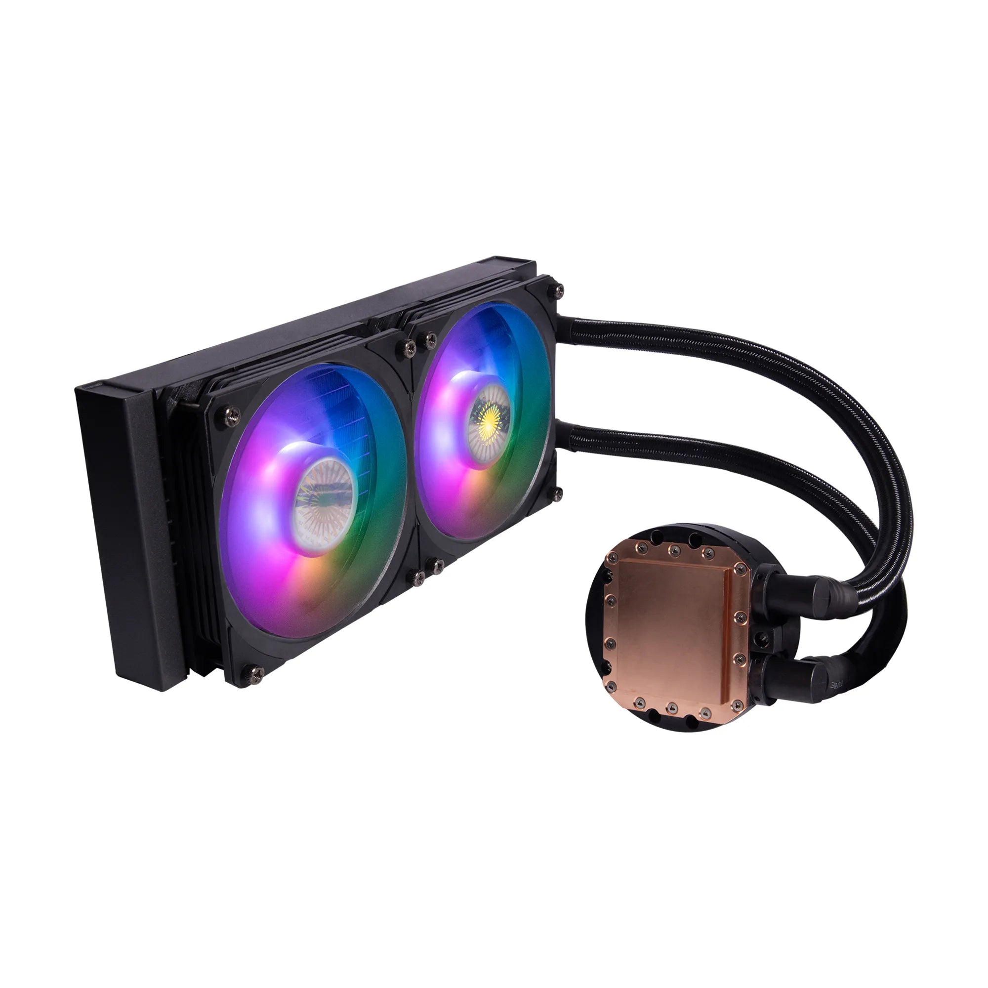 Cooler Master MasterLiquid PL240 Flux, Liquid сooling kit, 12 cm, 2300 RPM, 32 dB, 72.37 cfm, Black