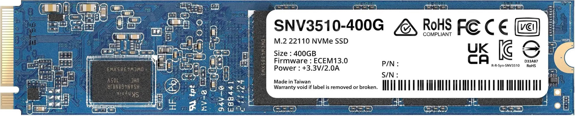 Synology SNV3510, 400 GB, M.2, 3000 MB/s