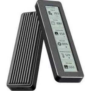 CipherX, M.2 NVMe/NGFF SATA, Dual Protocol, Type-C, USB 3.2, 10Gbs, M.2 SSD Enclosure w/ Display Screen