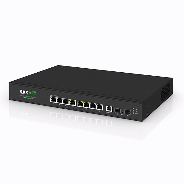 DuxNet 8-Port Gigabit Solar Layer 2 Managed PoE Switch