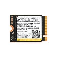 512GB Micron 2500, M.2-2230, NVMe, PCIe Gen 4X4, (Read Speed: 6,600 MB/s, Write Speed: 3,650 MB/s) Internal SSD