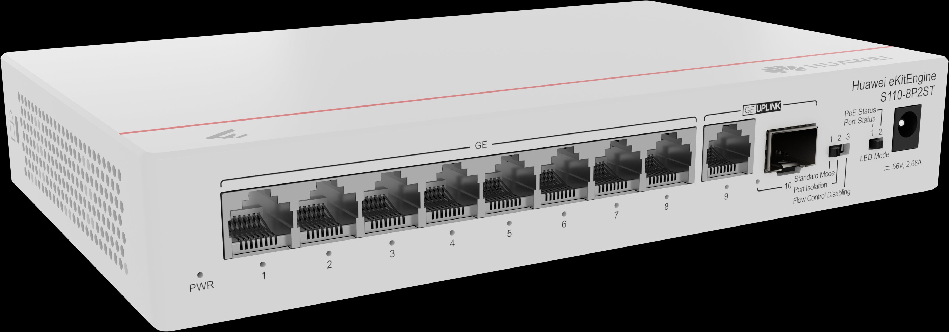 S110-8P2ST 8*10/100/1000BASE-T ports PoE+ 1*GE SFP port 1*10/100/1000BASE-T port