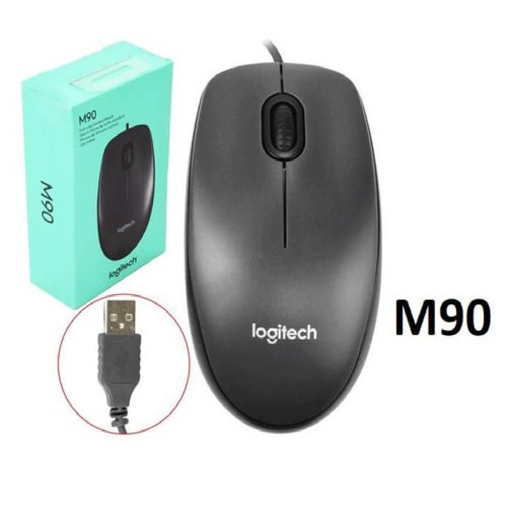 Logitech M90 - Wired Mouse - Black - USB