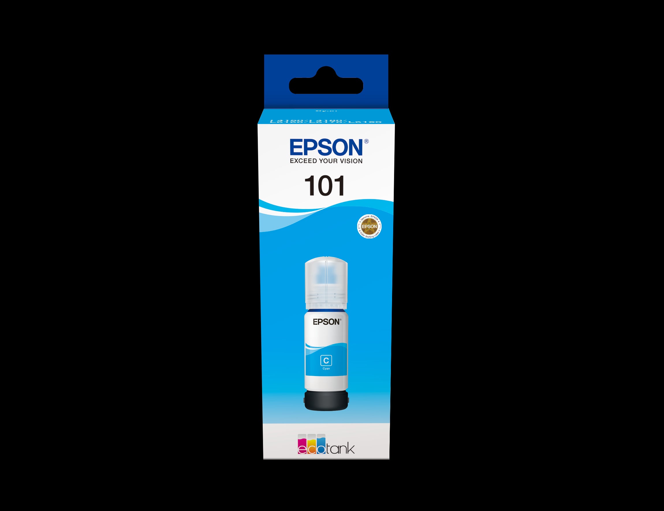 Epson 101 Ink Bottles Cyan 70ml Ecotank L4150 / L4156 / L4160 / L4260 / L6160 / L6170 / L6176 / L6190 / L6270 / L6290 / L6370 / L14150 6000 pages