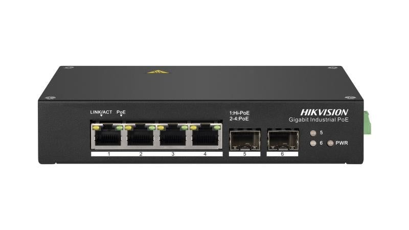 Hikvision L2 Unmanaged Industrial 4*1GB POE POrts 2*1GB SFP Ports