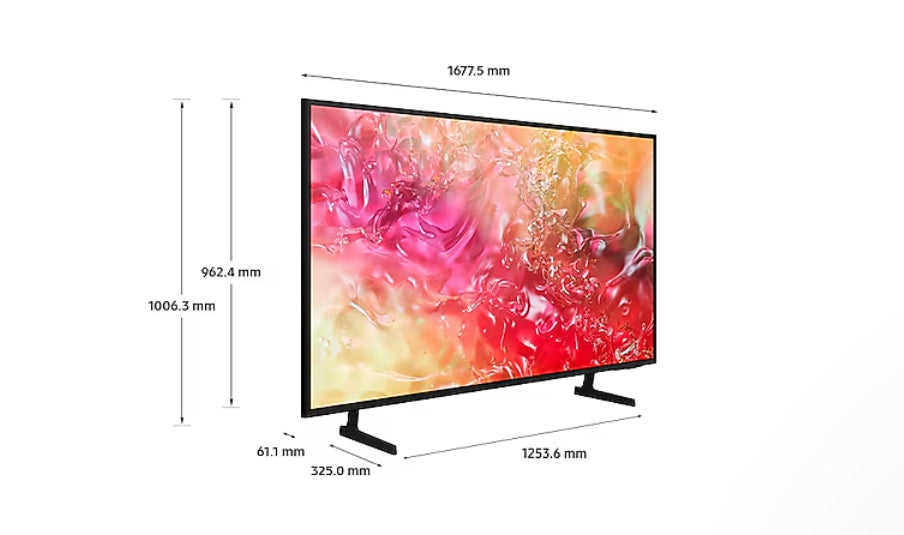 SAMSUNG 75" UHD TV PURCOLOUR HDR 10+ UHD DIMMING SMART TV (TIZEN OS) ADAPTIVE SOUND AUTO GAME MODE Q-SYMPHONY CRYSTAL PROCESSOR 4K ENGINE 20W (2.0CH) SOUND OUTPUT BLUETOOTH HDMI X 3 USB X 1.