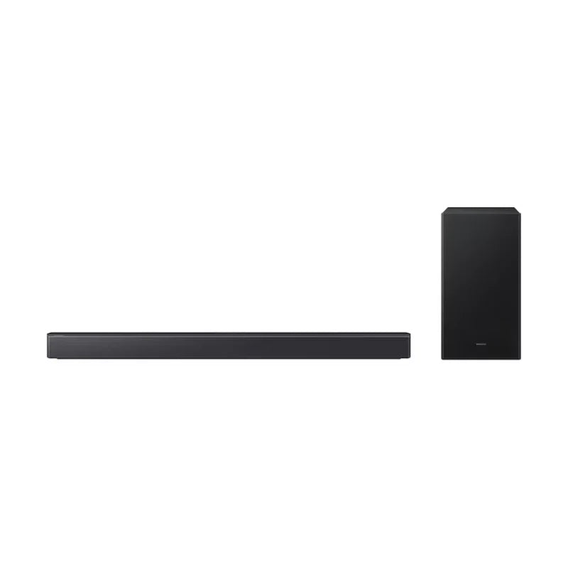 SAMSUNG WIRELESS SOUNDBAR 2.1CH 300W DOLBY AUDIO DTS VIRTUAL:X HDMI ARC BLUETOOTH TV CONNECTION ADAPTIVE SOUND GAME MODE NIGHT MODE VOICE ENHANCE WIRELESS SUBWOOFER WIRELESS SURROUND SOUND