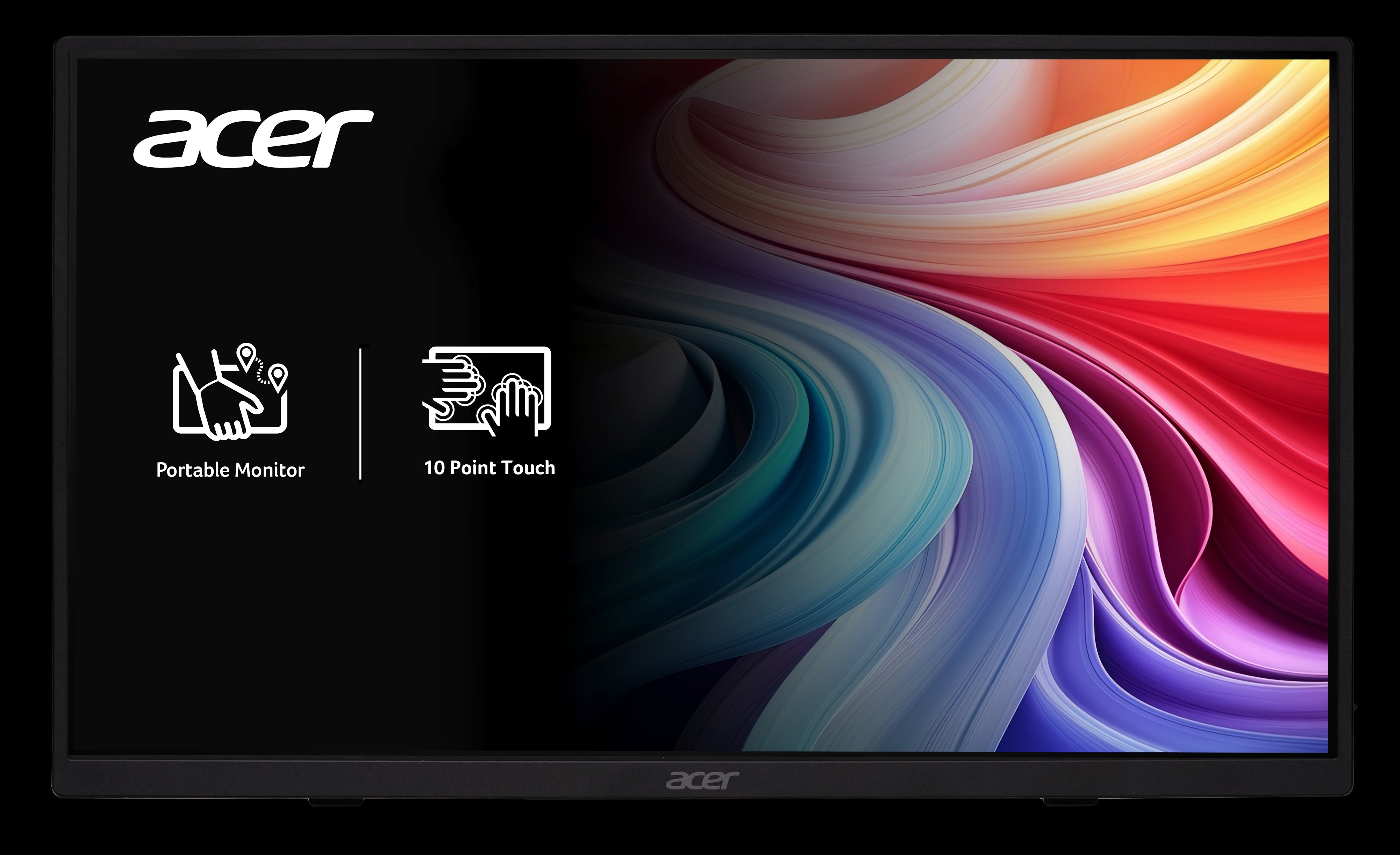 Acer 15.6" Portable Touch FHD IPS Screen 16:9 HDR10 1x miniHDMI + 2xType-C + Speakers + Audio out Wall Mountable Includes Cover (USB Type C/ Mini HDMI TO HDMI and USB Type C To USB cables included) 1