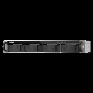 1U 4-bay QNAP short-depth NAS | ARM 4C 1.7GHz | 4GB DDR4 RAM | 1 x 10GbE SFP+ | 2 x 2.5GbE | 4 x USB 3.2 Gen1 | 4 x 3.5"/2.5" SATA 6Gb/s drive bays | 1 x 100W - TS-432XeU-4G