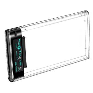 CipherX 2.5" Transparent HDD/SSD Enclosure (SATA to USB 3.2 Type-C, (up to 9.5mm) w/Smart LCD Display Enclosure