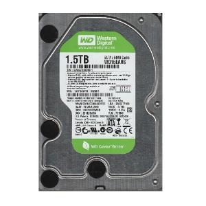 1.5TB WD Caviar Green, SATA, 3GB/s, 3.5", 7200RPM, 64MB Cache, Desktop HDD