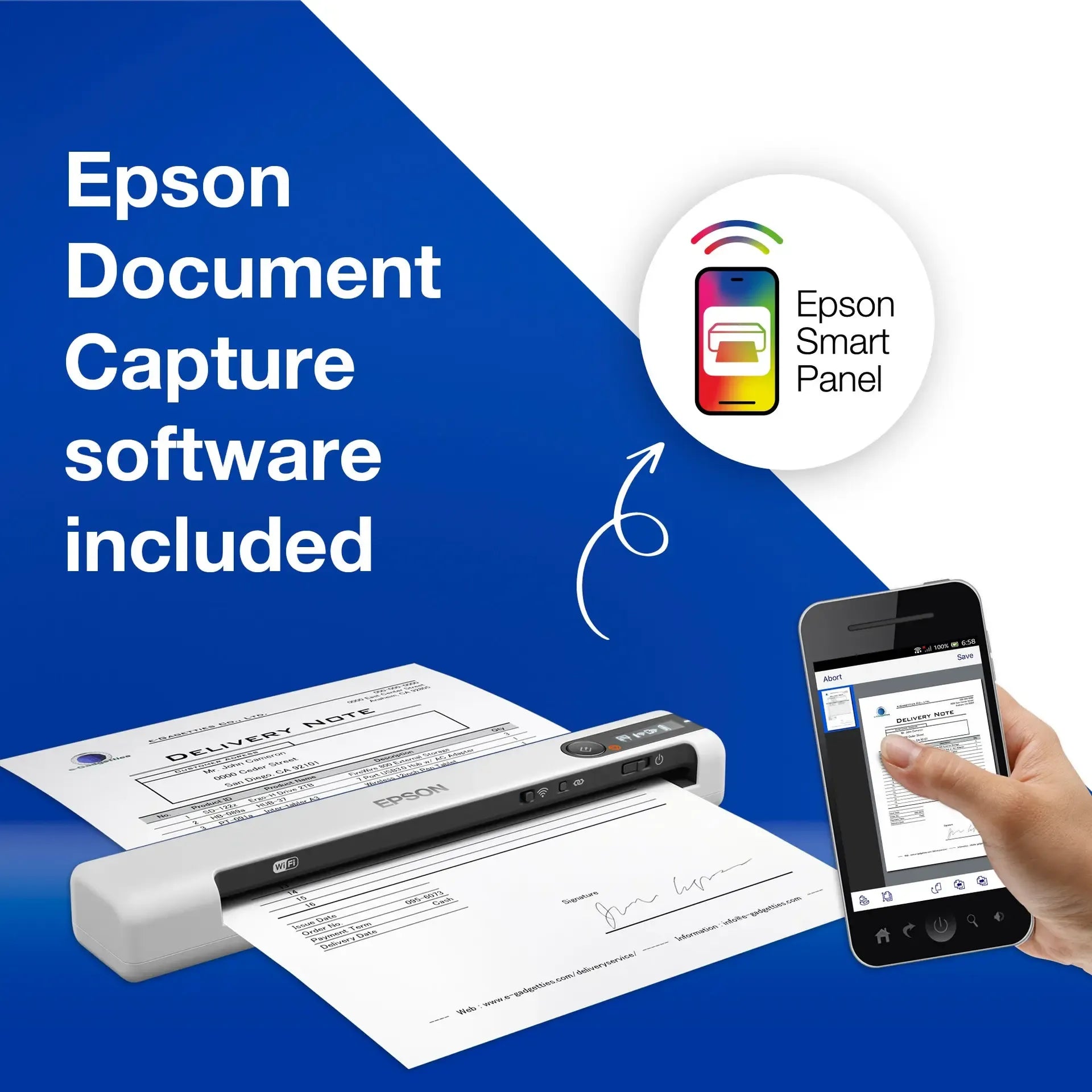Epson WorkForce DS-70 Mobile Scanner