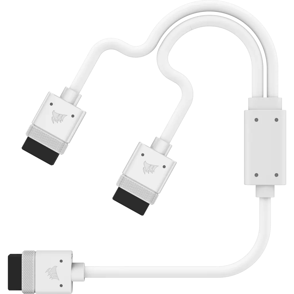Corsair iCUE LINK Cable; 1x 600mm Y-Cable with Straight connectors; White